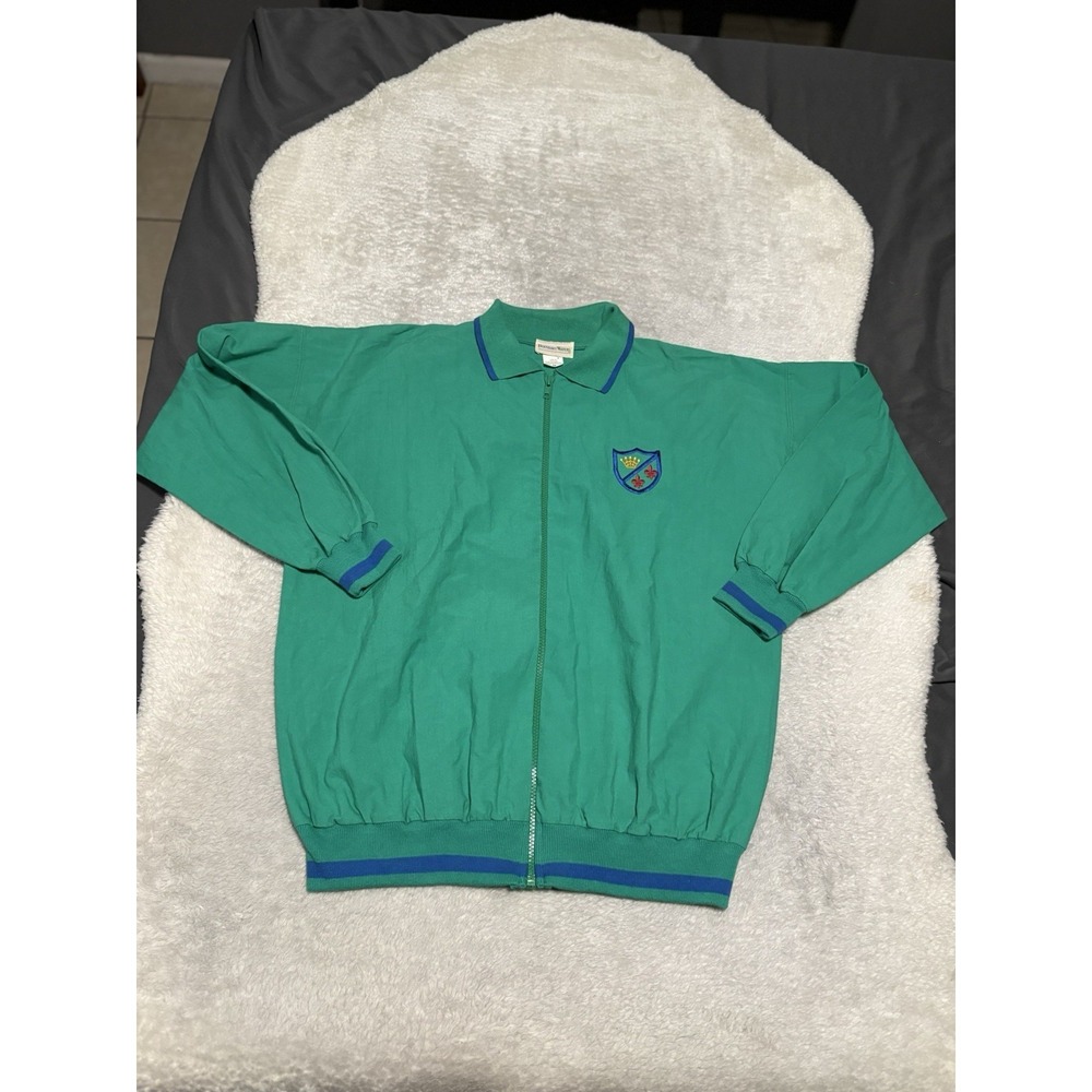 Vintage Boundary Waters Women's Medium Windbreaker Jacket‎ Green Crest